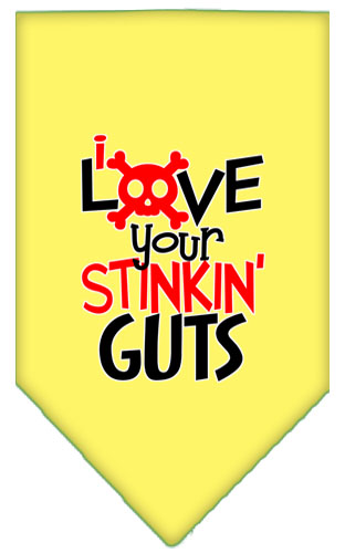 Love your Stinkin Guts Screen Print Bandana Yellow Small